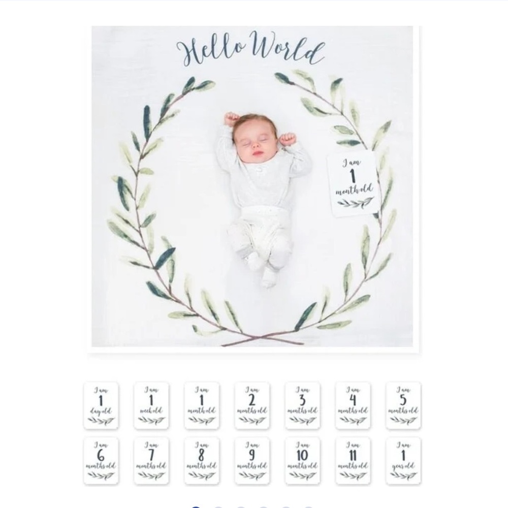 Lulujo Milestone Muslin Swaddle & Card Set